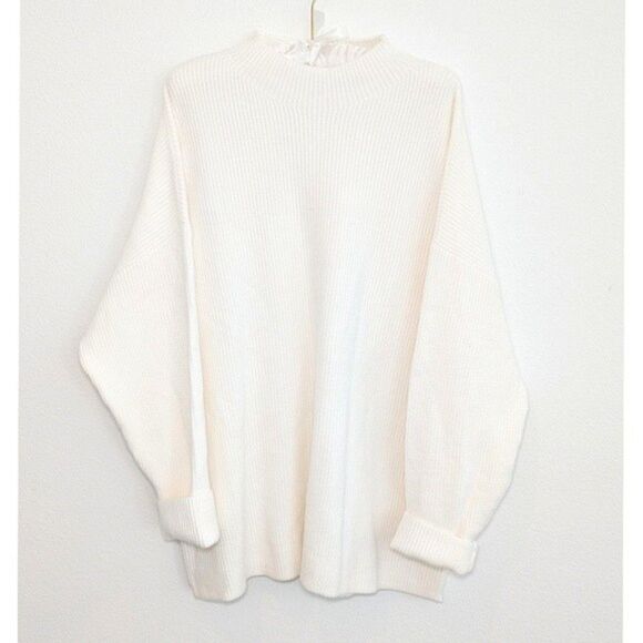 NWT Mango High Collar Ribbed Knit Sweater in Ecru - Picture 12 of 12